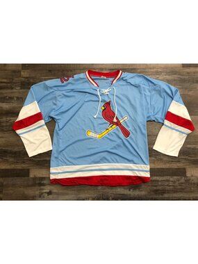 St. Louis Cardinals Adult XL Powder Blue Long Sleeve Hockey Jersey SGA